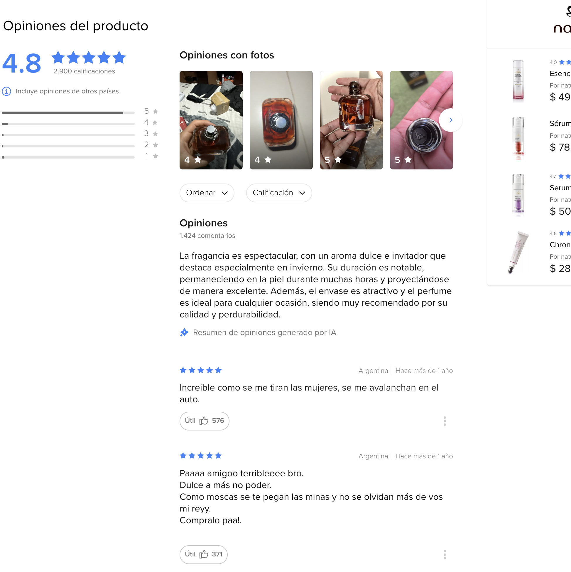 Reseñas verificadas en Mercado Libre