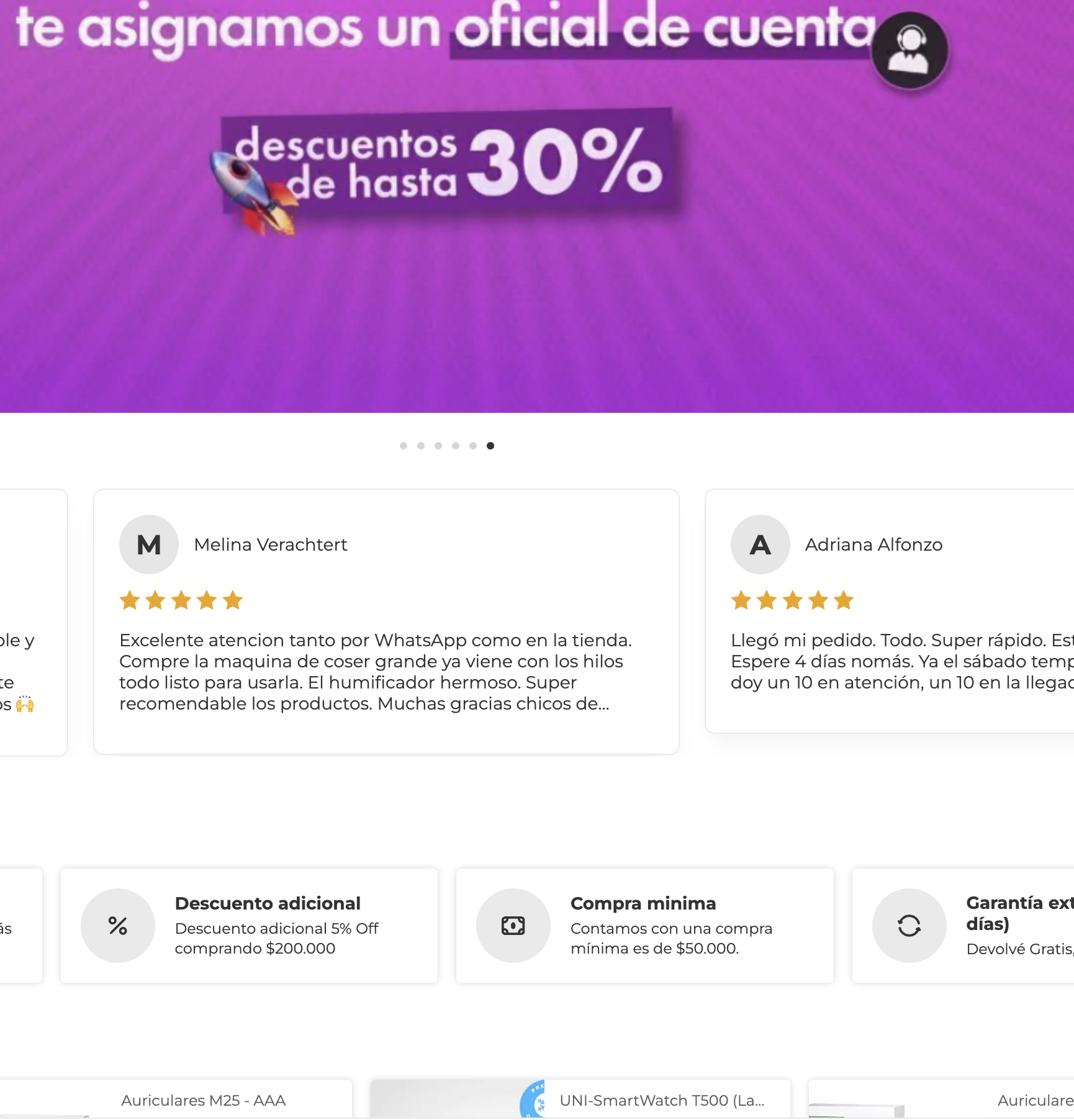 Reseñas en una tienda online genérica